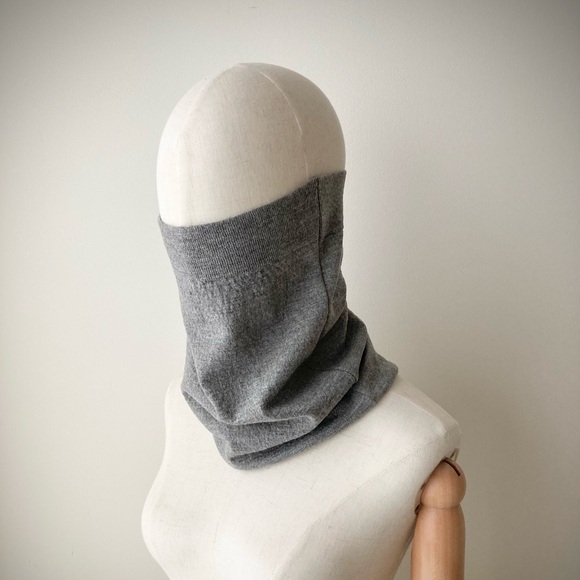joodito 100% merino wool turtleneck snood scarf wrap gaiter cowl collar gray - Picture 2 of 6